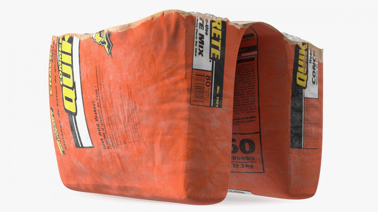 Unpacked Cement Quikrete 66 Lb Orange 3D