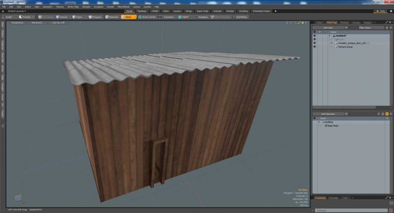 Wooden Antique Barn 3D model