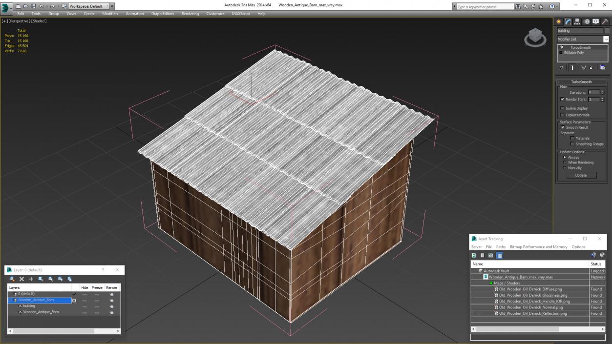 Wooden Antique Barn 3D model