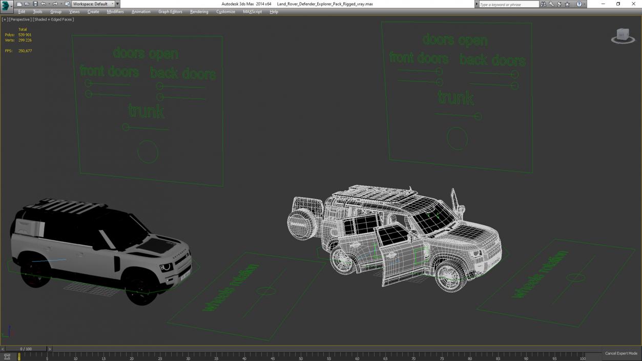 3D model Land Rover Defender Explorer Pack Rigged