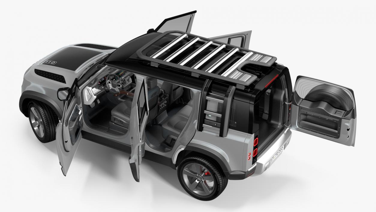 3D model Land Rover Defender Explorer Pack Rigged