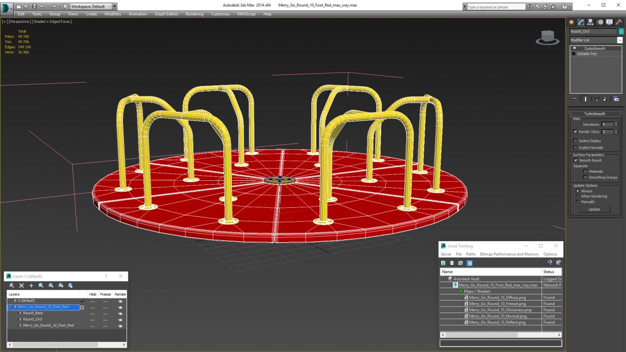 3D Merry Go Round 10 Foot Red