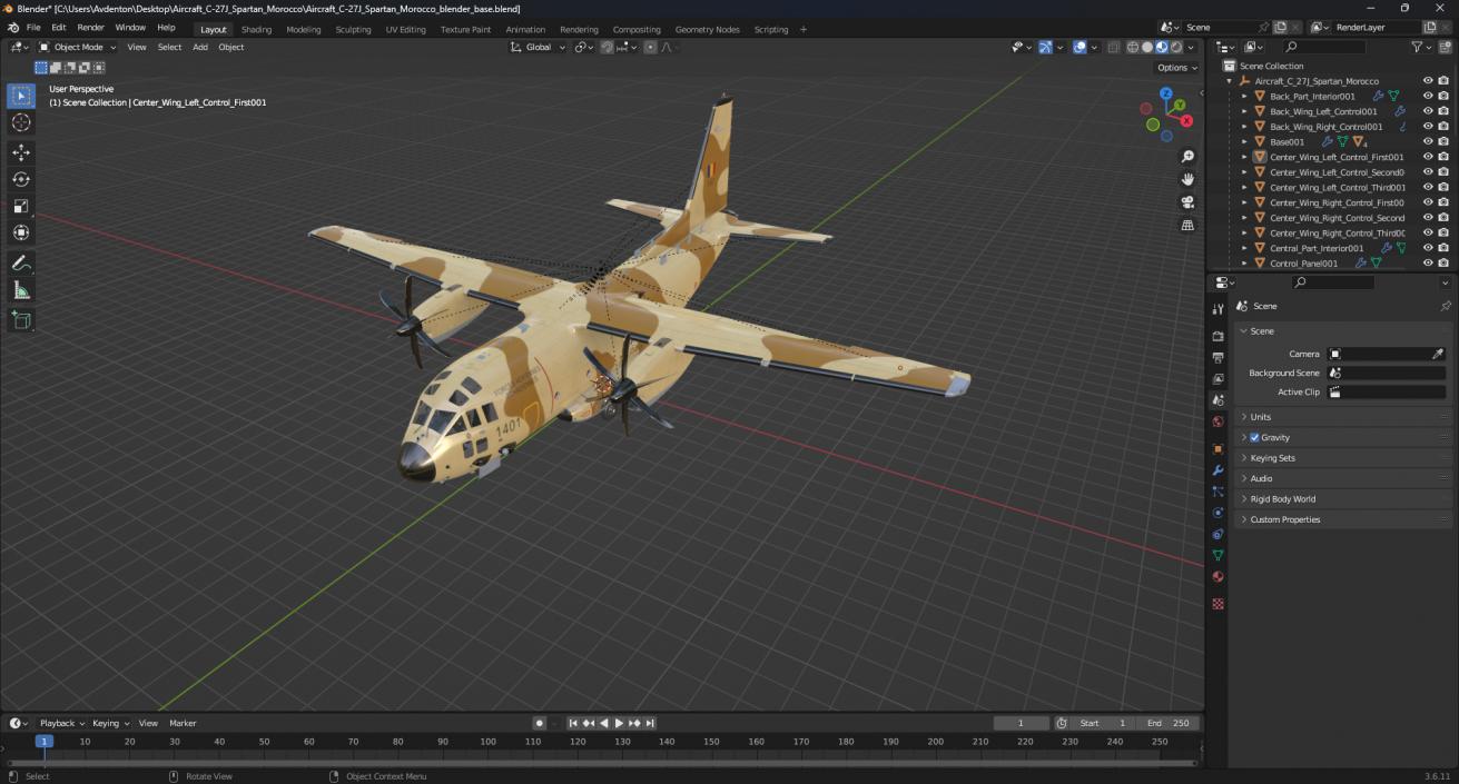 3D model Aircraft C-27J Spartan Morocco