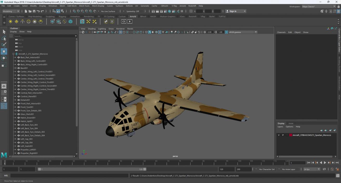 3D model Aircraft C-27J Spartan Morocco