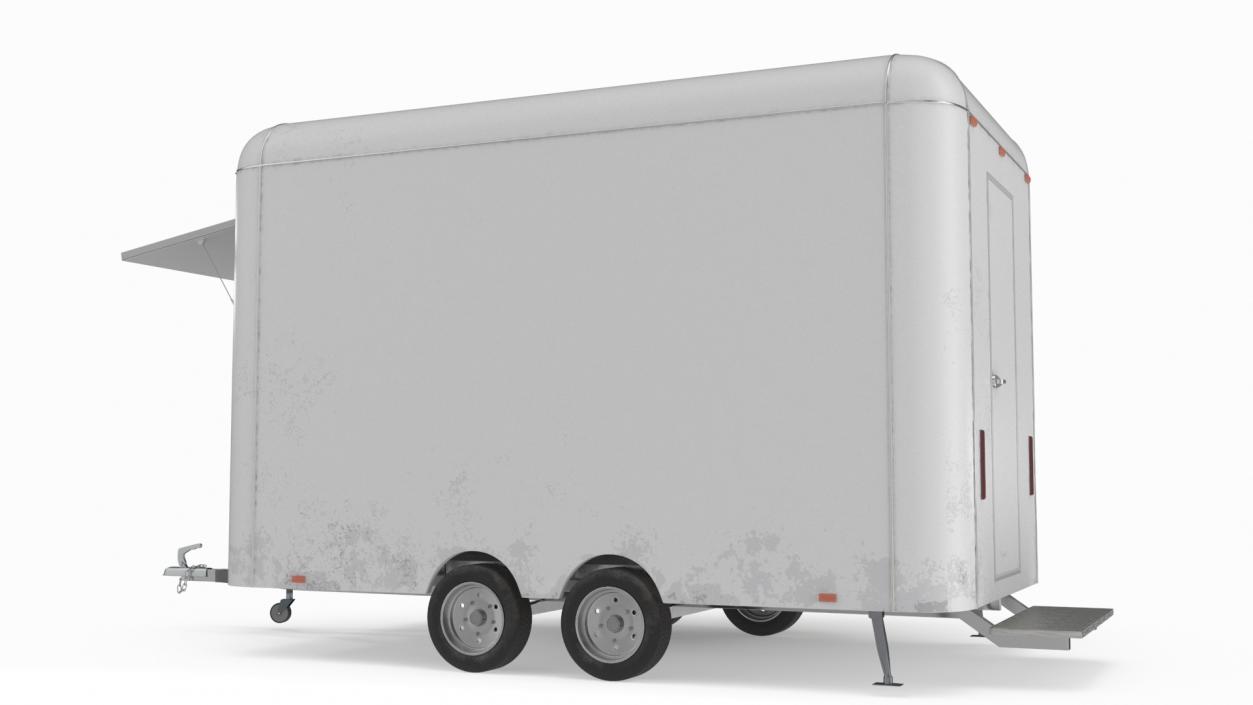 3D Mobile Food Trailer White Empty 2 model