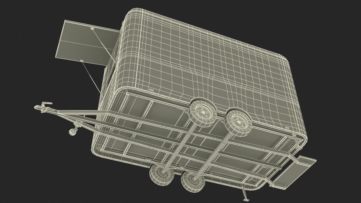 3D Mobile Food Trailer White Empty 2 model