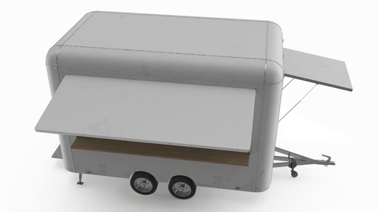 3D Mobile Food Trailer White Empty 2 model