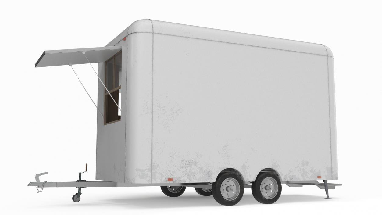 3D Mobile Food Trailer White Empty 2 model