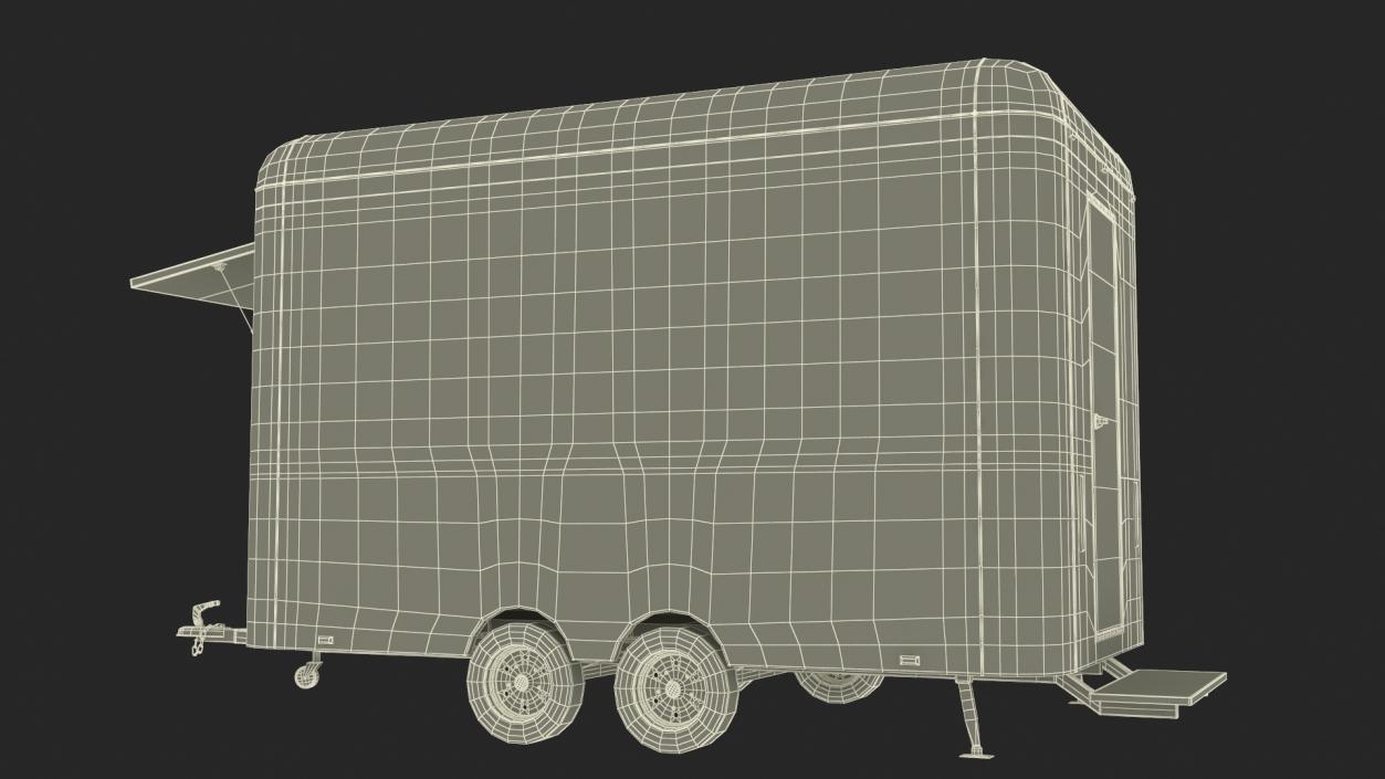 3D Mobile Food Trailer White Empty 2 model