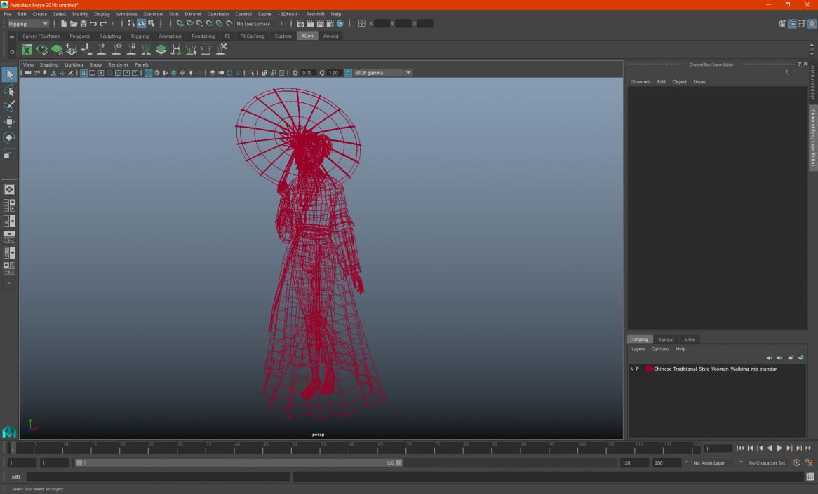 Chinese Traditional Style Woman Walking 3D model