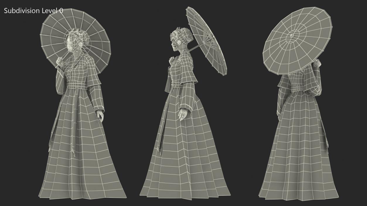 Chinese Traditional Style Woman Walking 3D model