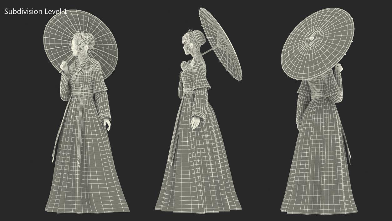 Chinese Traditional Style Woman Walking 3D model