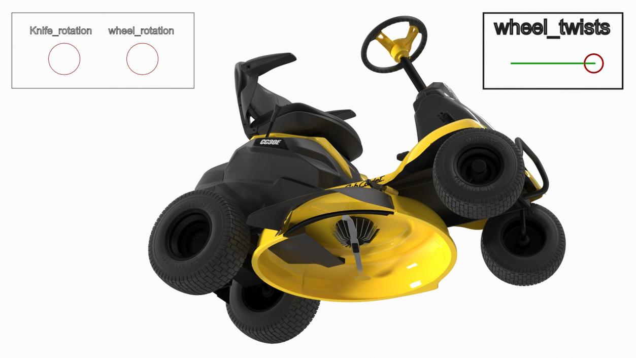 Electric Rider Lawn-Mower Cub Cadet Rigged 3D