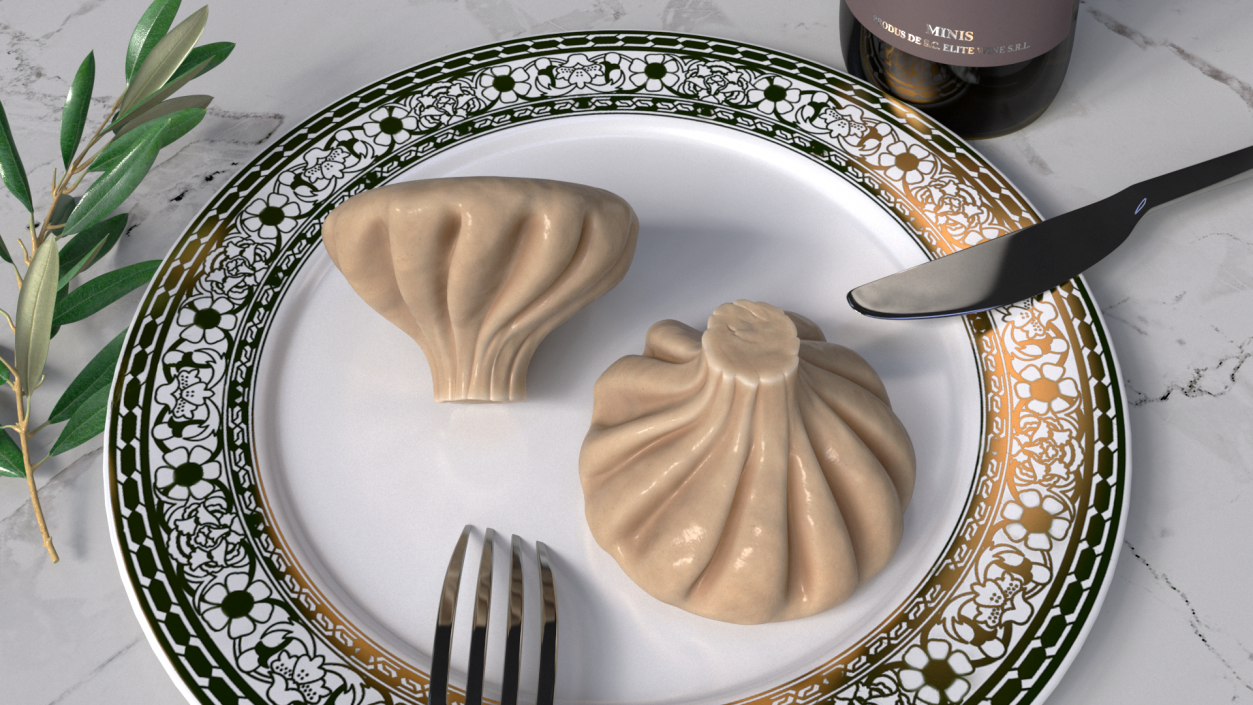 Khinkali Dumpling Cooked for 3D Print 3D