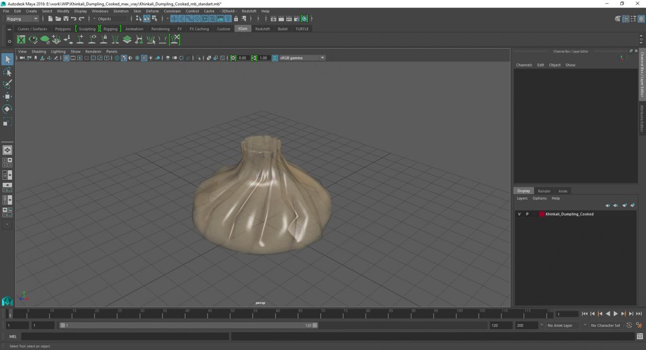 Khinkali Dumpling Cooked for 3D Print 3D