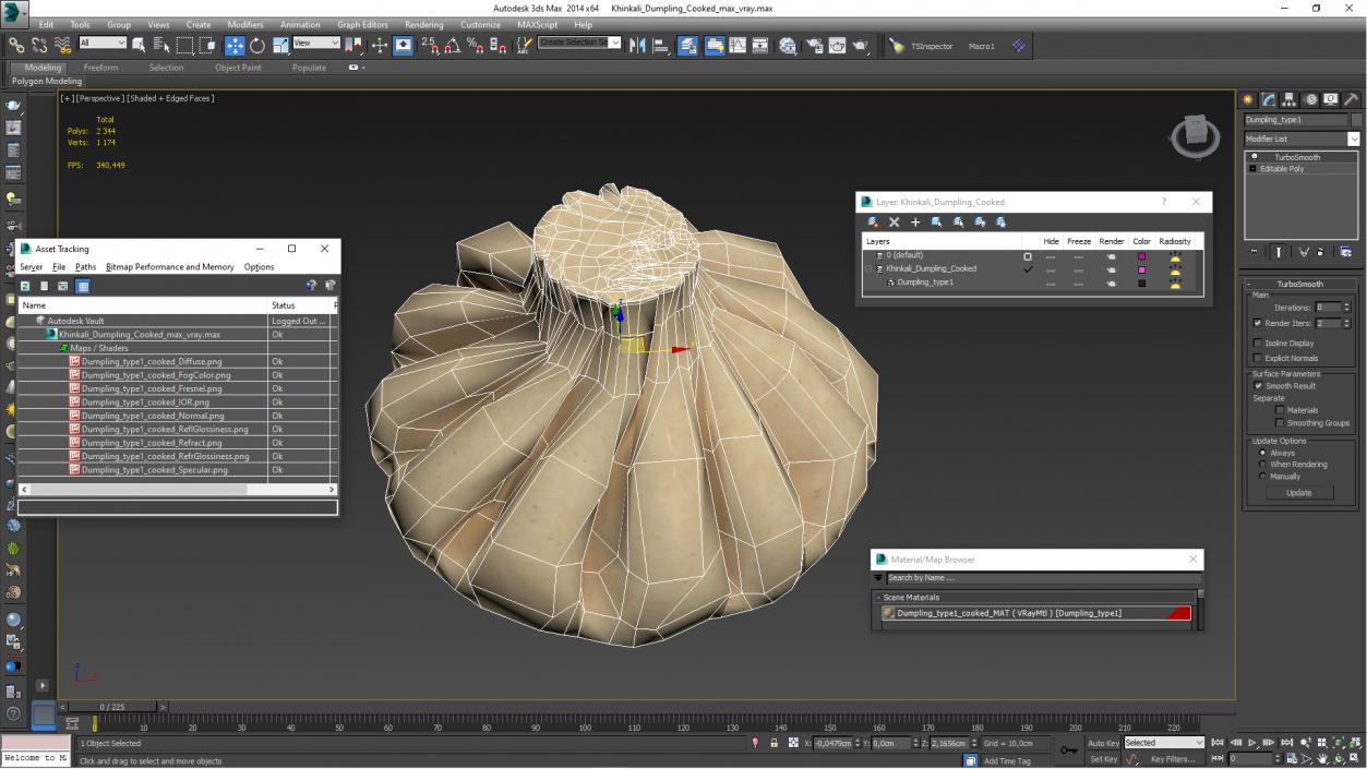 Khinkali Dumpling Cooked for 3D Print 3D