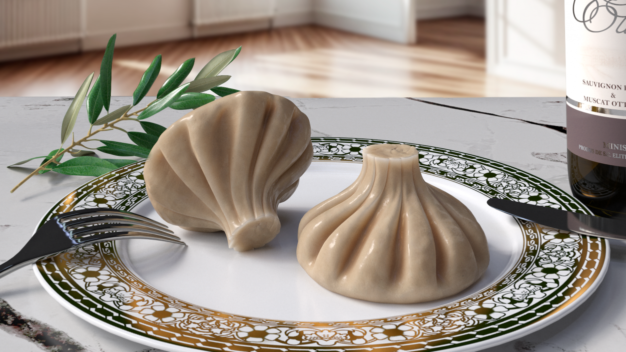 Khinkali Dumpling Cooked for 3D Print 3D