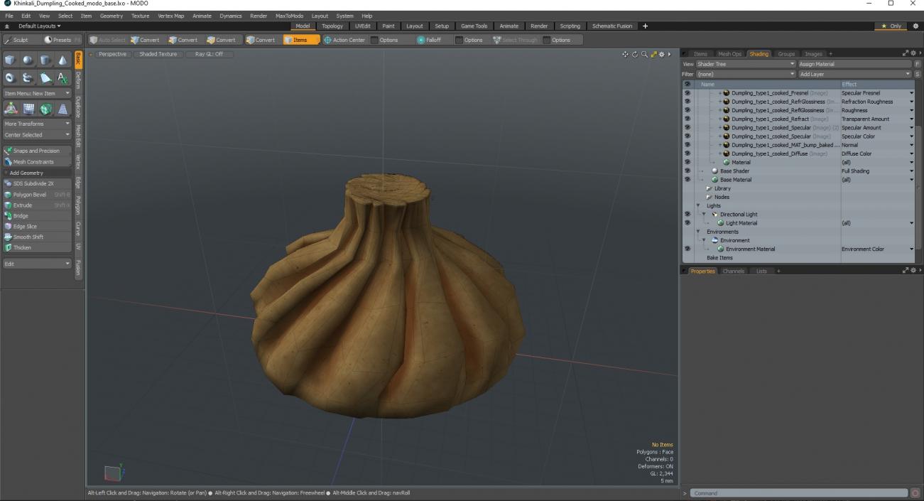 Khinkali Dumpling Cooked for 3D Print 3D