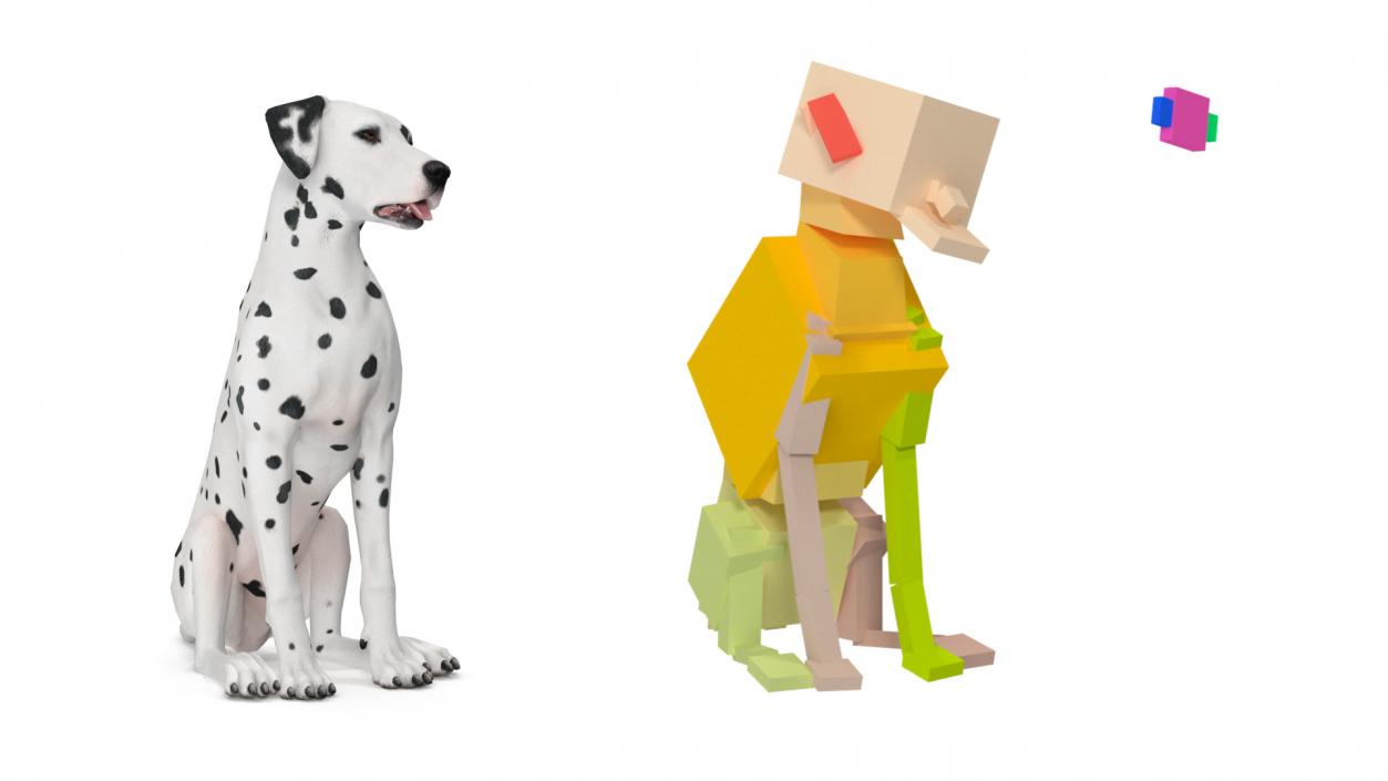 Dalmatian Dog Animated Rigged 3D model