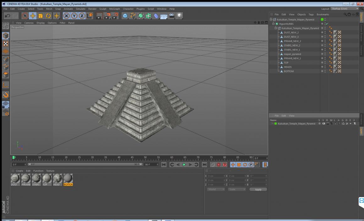 Kukulkan Temple Mayan Pyramid 3D model