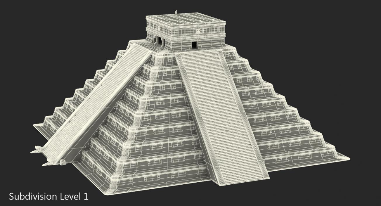 Kukulkan Temple Mayan Pyramid 3D model