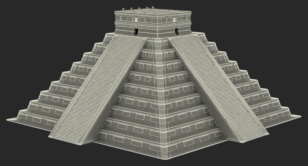 Kukulkan Temple Mayan Pyramid 3D model