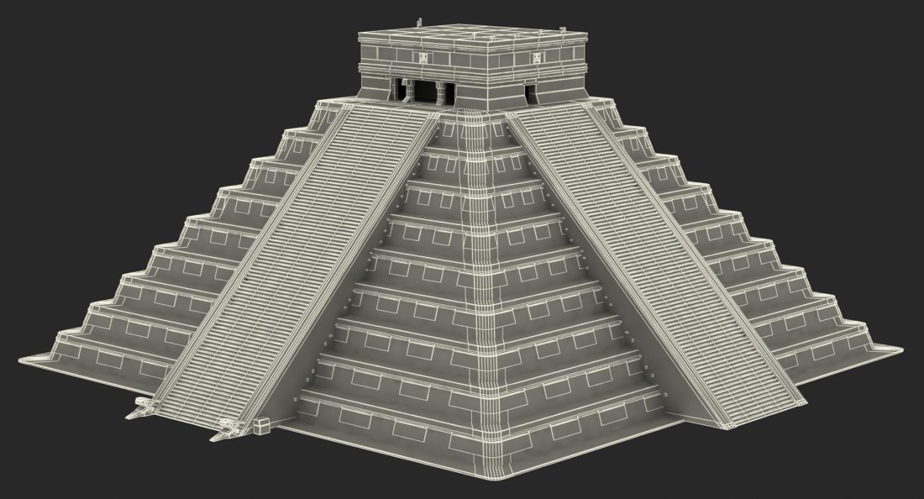 Kukulkan Temple Mayan Pyramid 3D model