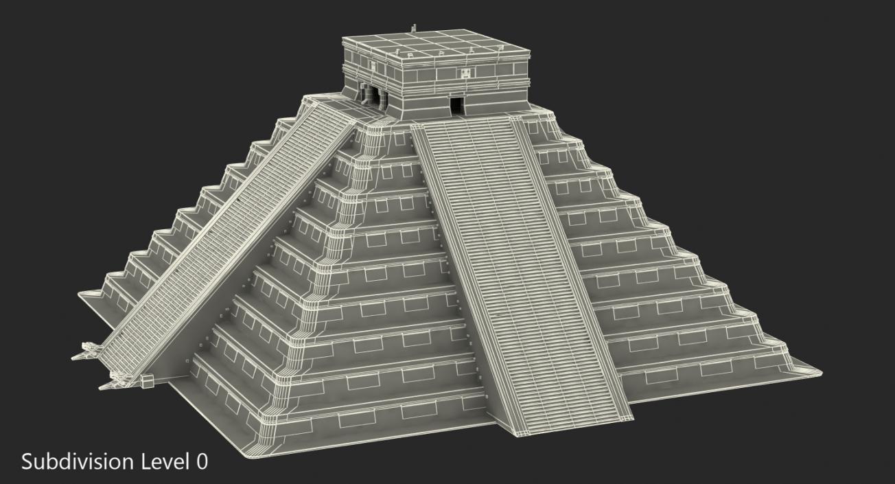 Kukulkan Temple Mayan Pyramid 3D model