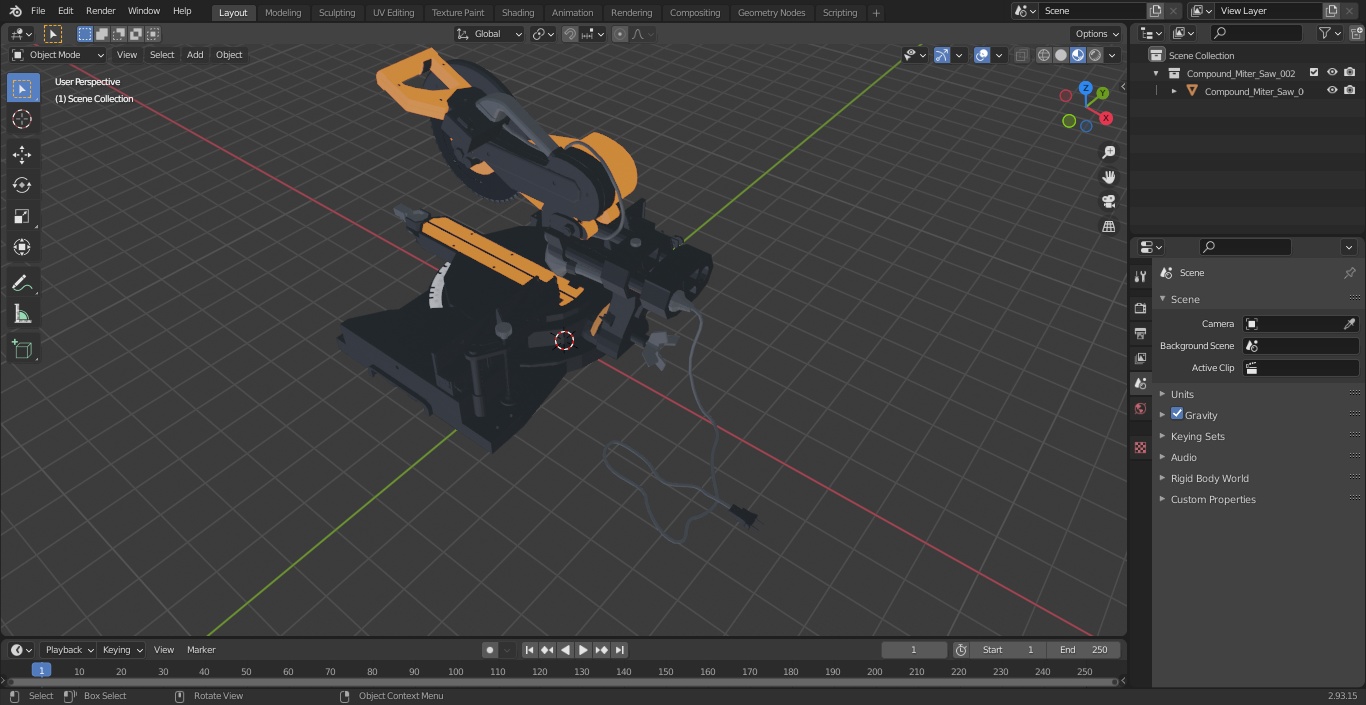 3D Compound Miter Saw model