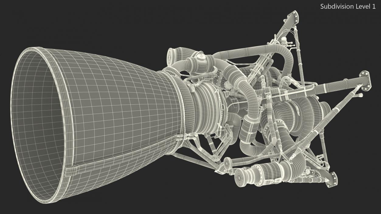 3D Rocket Engine RS 68 Detailed model