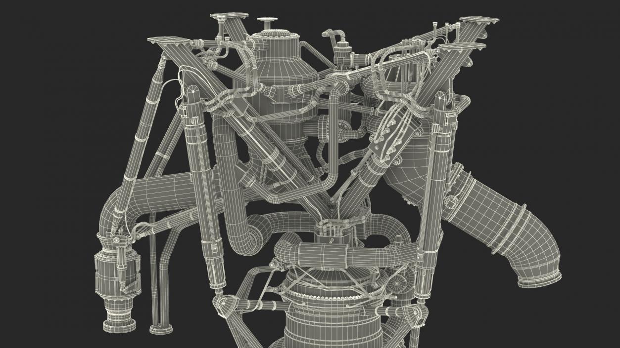 3D Rocket Engine RS 68 Detailed model