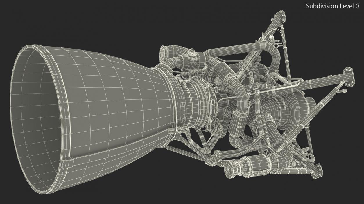 3D Rocket Engine RS 68 Detailed model