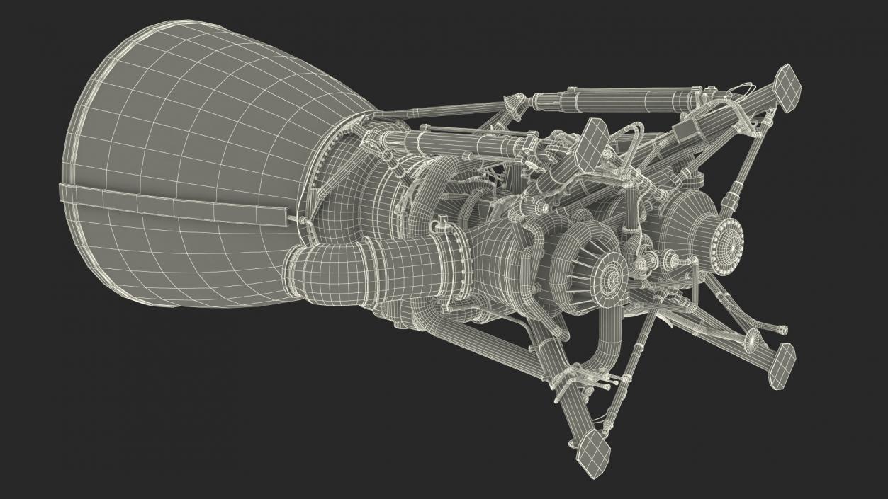 3D Rocket Engine RS 68 Detailed model