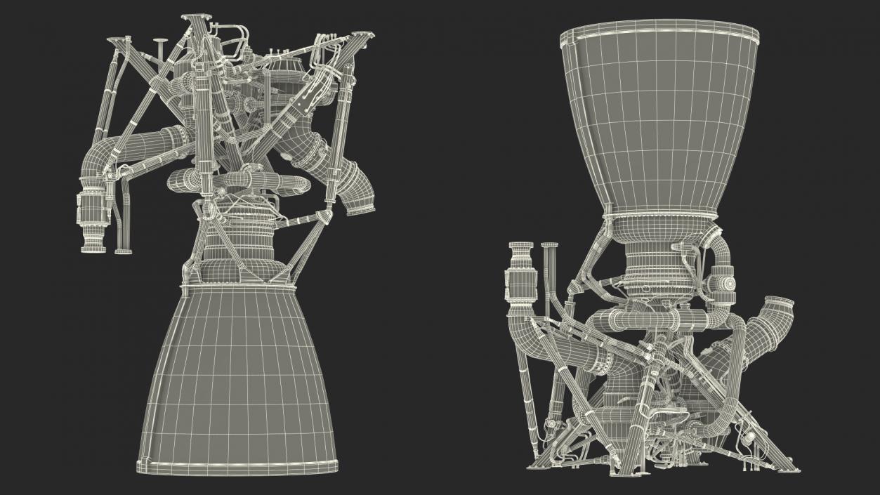 3D Rocket Engine RS 68 Detailed model