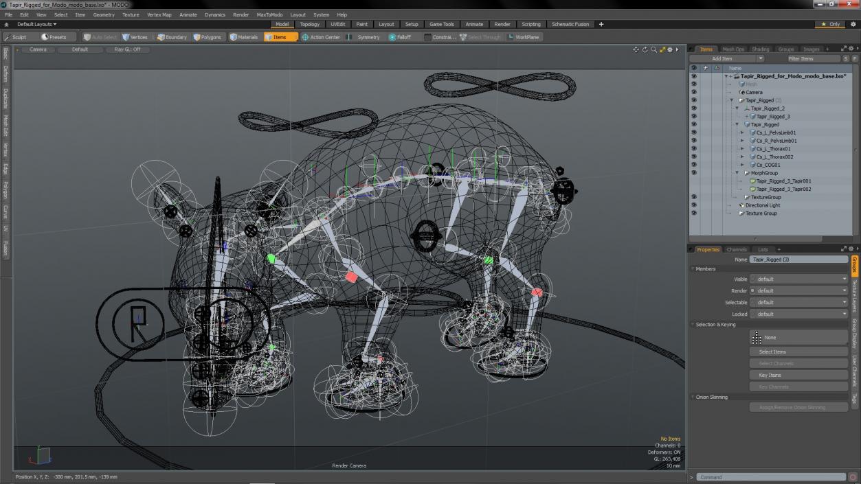 3D Tapir Rigged for Modo