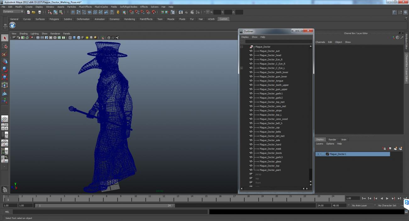 3D Plague Doctor Walking Pose