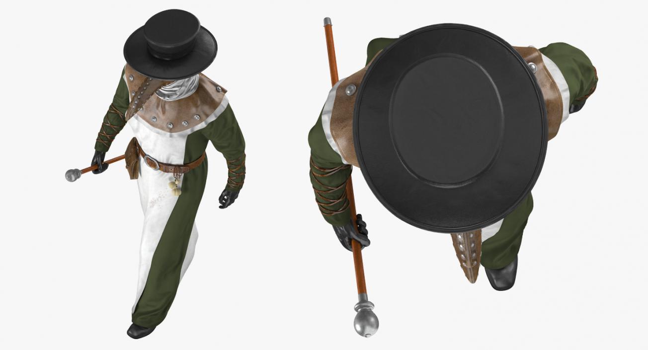 3D Plague Doctor Walking Pose