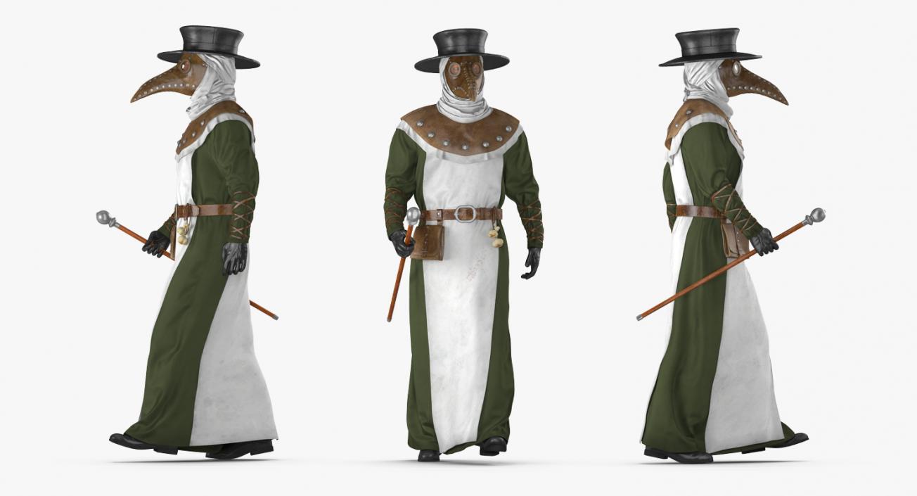 3D Plague Doctor Walking Pose