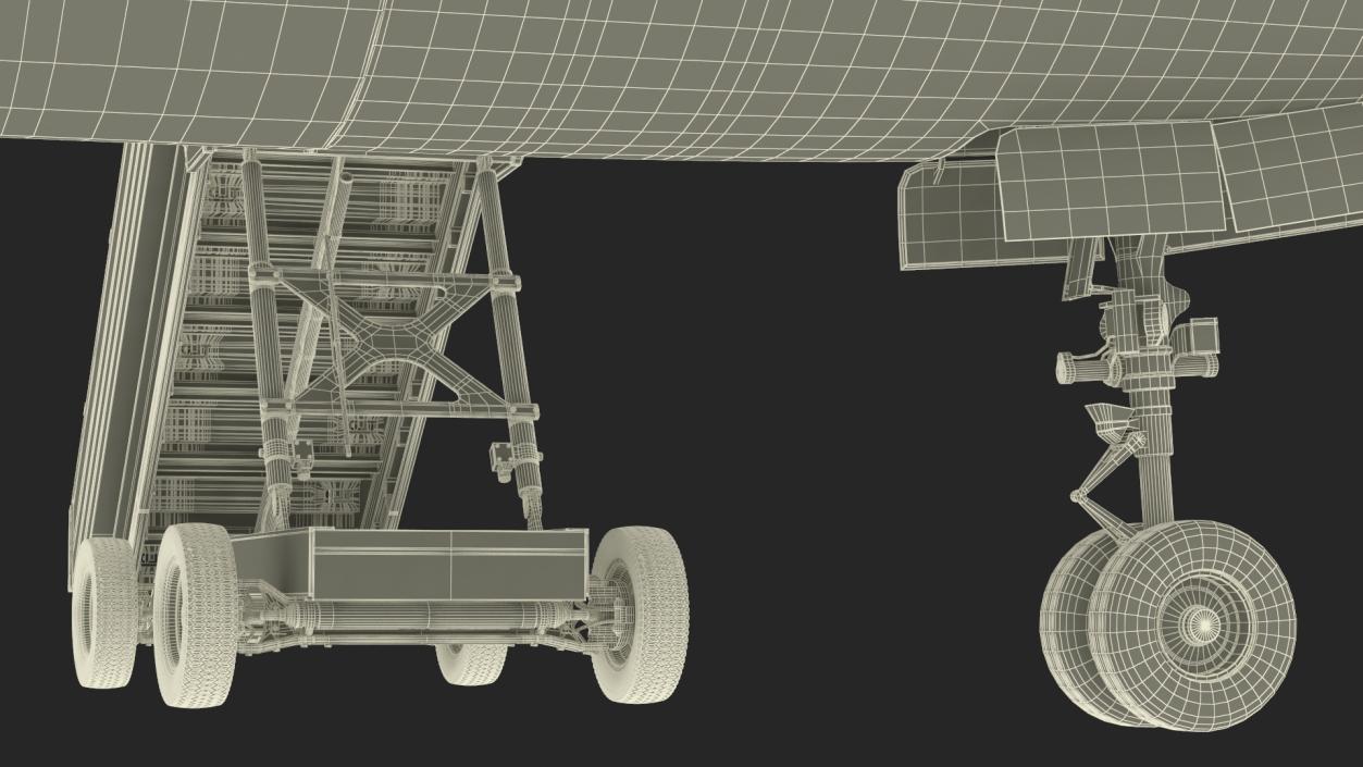 Airbus A220 with Passenger Steps 3D