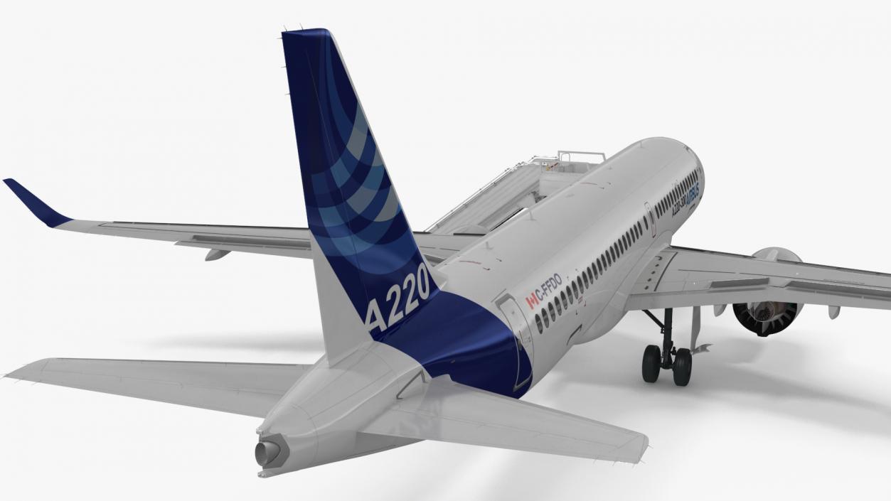 Airbus A220 with Passenger Steps 3D