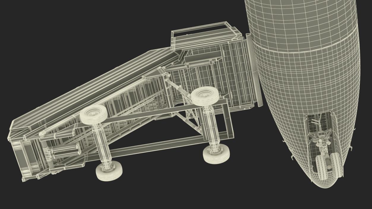 Airbus A220 with Passenger Steps 3D