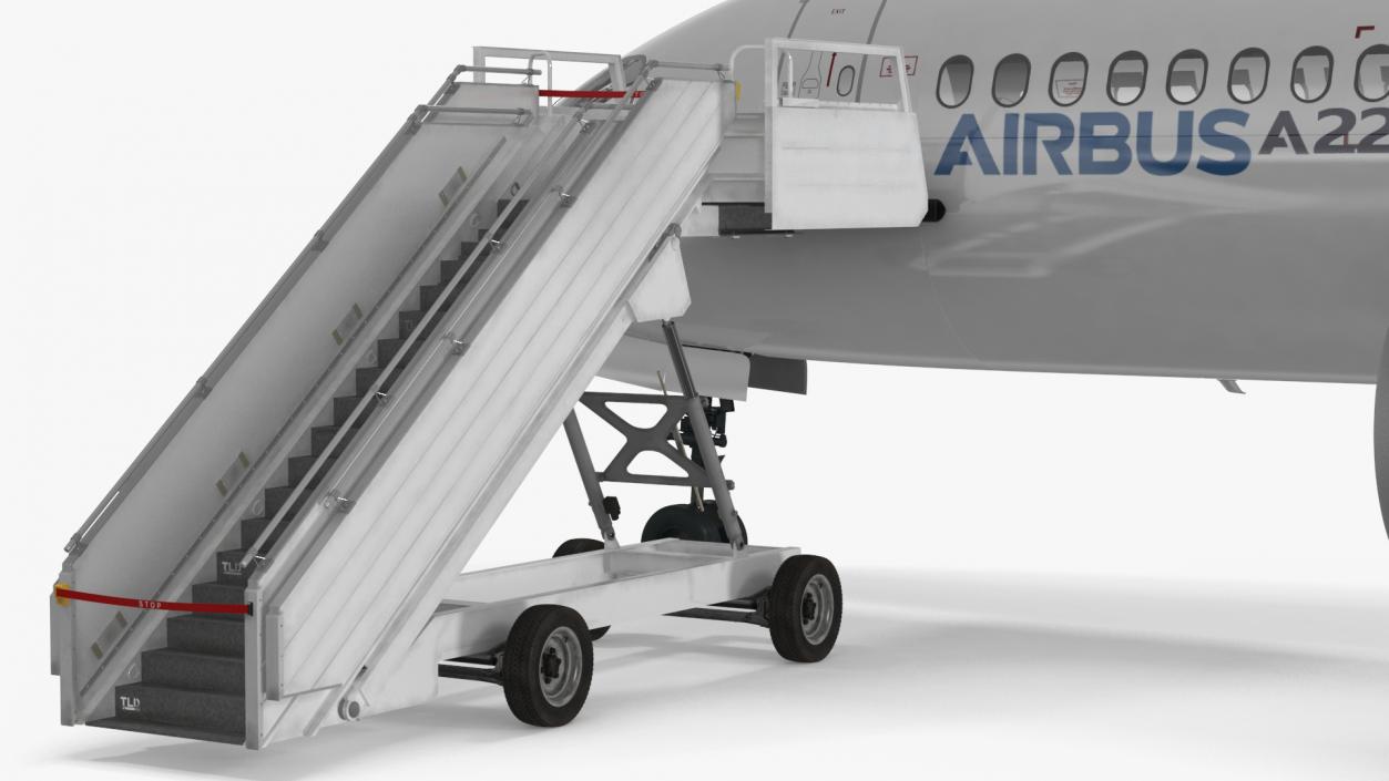 Airbus A220 with Passenger Steps 3D