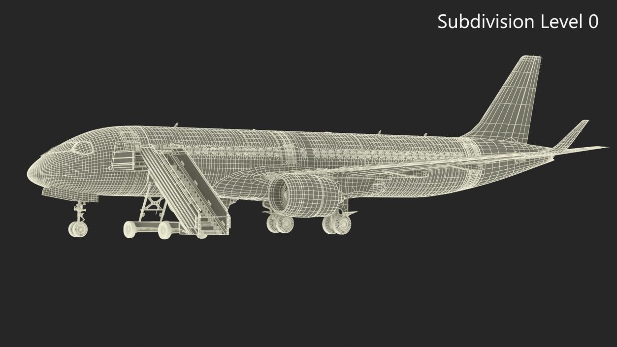 Airbus A220 with Passenger Steps 3D