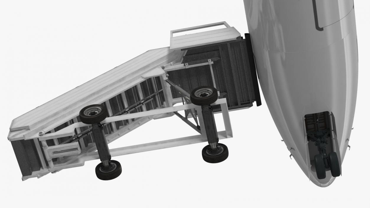 Airbus A220 with Passenger Steps 3D