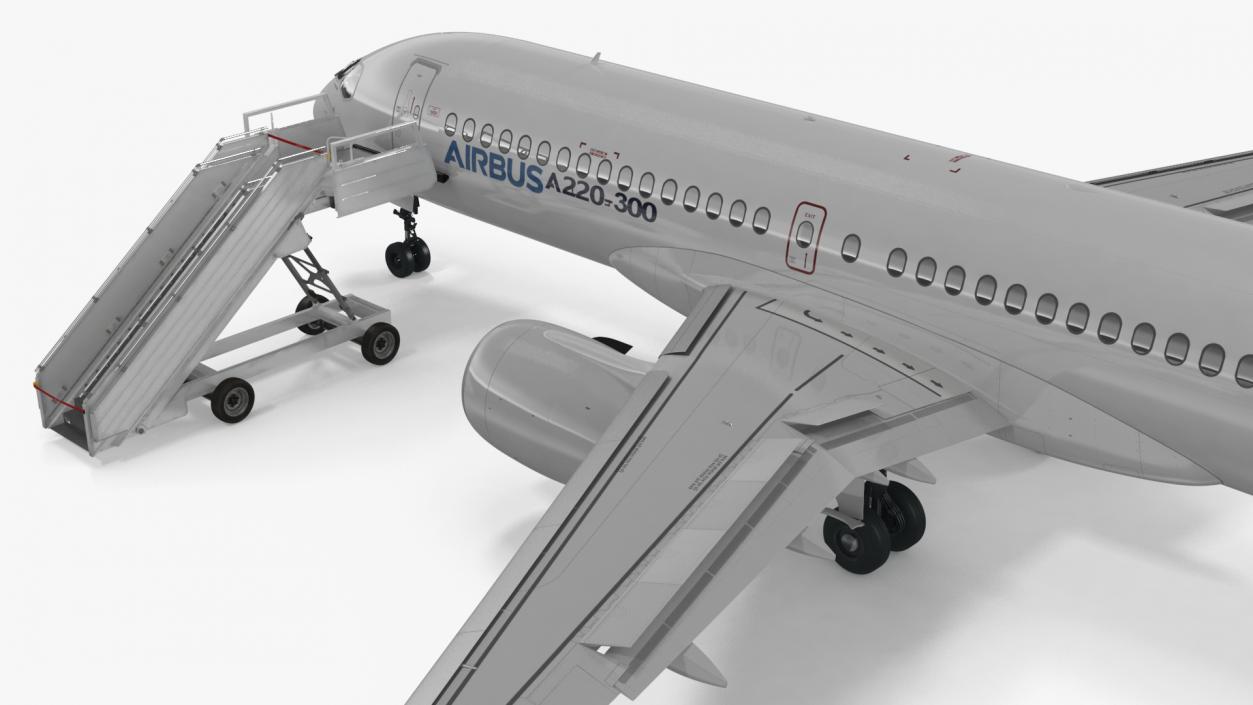 Airbus A220 with Passenger Steps 3D