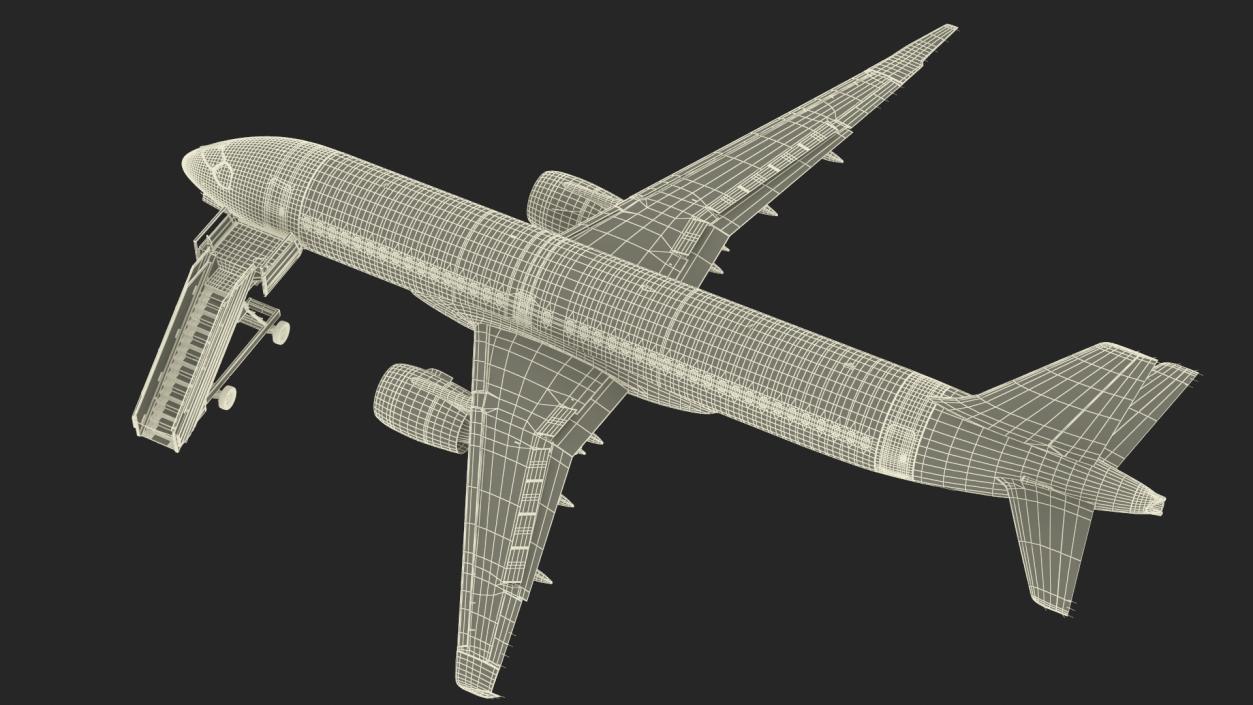 Airbus A220 with Passenger Steps 3D