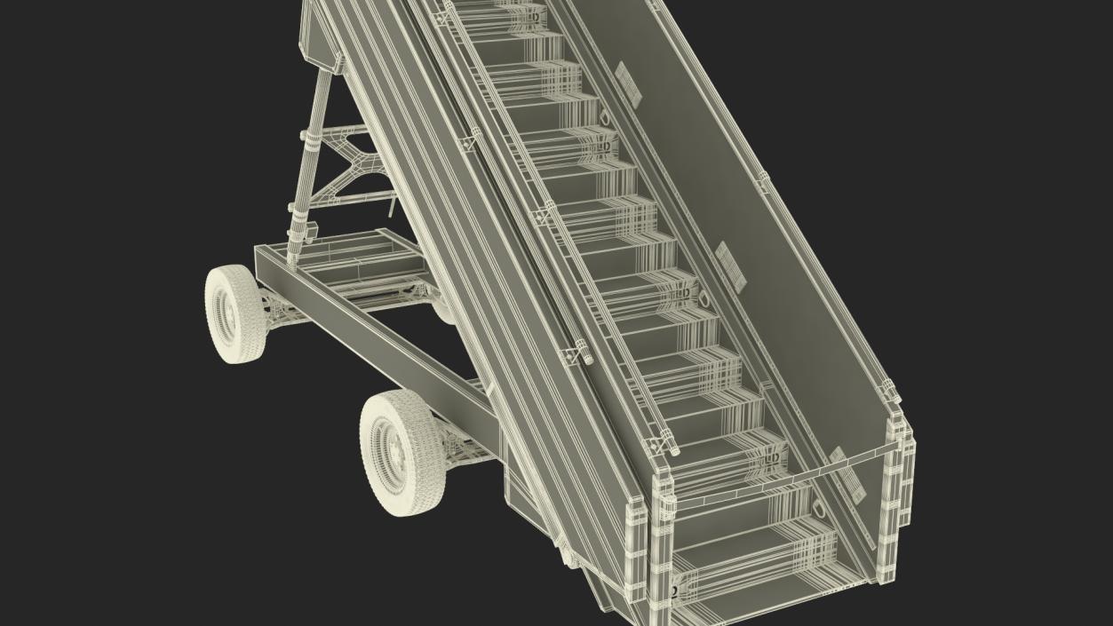 Airbus A220 with Passenger Steps 3D