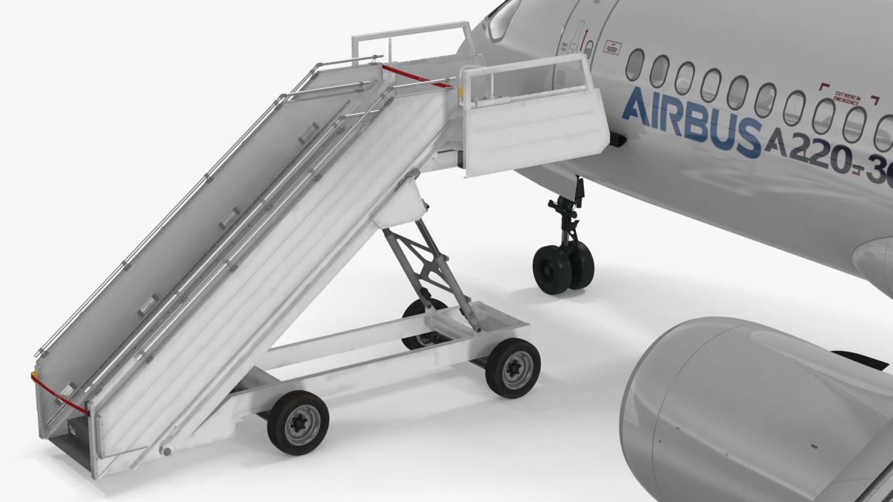 Airbus A220 with Passenger Steps 3D