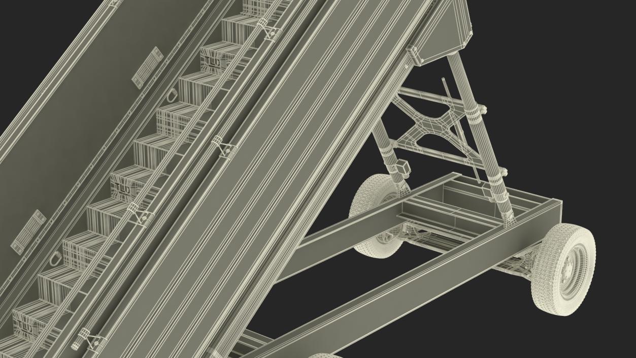 Airbus A220 with Passenger Steps 3D