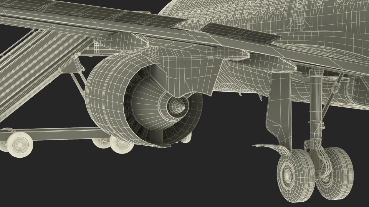 Airbus A220 with Passenger Steps 3D